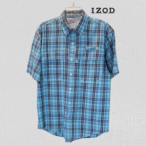 IZOD Men's SurfCaster Cooling Sports Fishing Short Sleeve Button Down Shirt